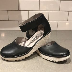 Fly London ankle strap wedges